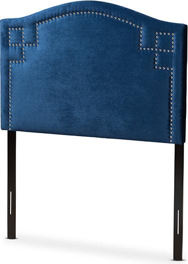 Wholesale Interiors Headboards - Aubrey Modern And Contemporary Royal Blue Velvet Fabric Upholstered Twin Size Headboard