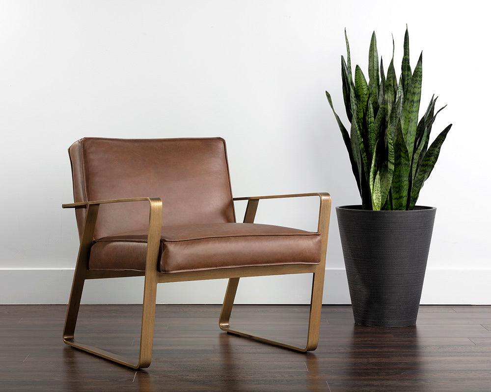 SUNPAN Accent Chairs - Kristoffer Lounge Chair Vintage Caramel Leather
