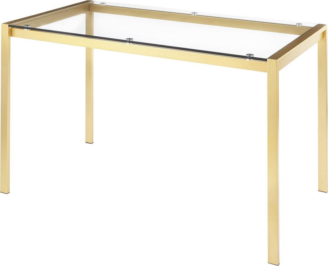 Lumisource Dining Tables - Fuji Contemporary/glam Dining Table in Gold Metal with Clear Glass Top