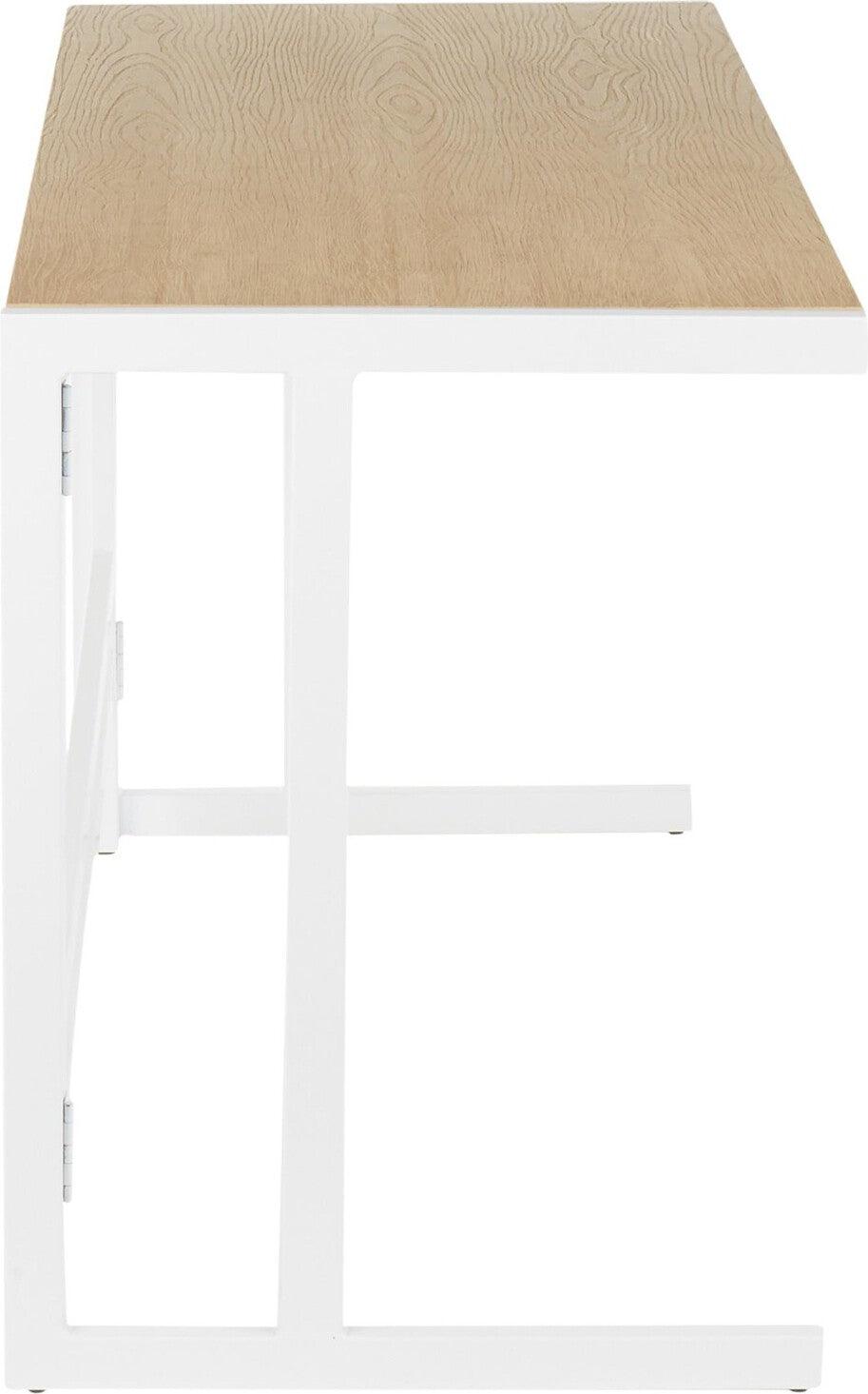 Lumisource Desks - Roman Office Desk White & Natural