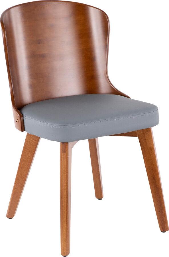 Lumisource Dining Chairs - Bocello Chair 31" Walnut Bamboo & Gray PU