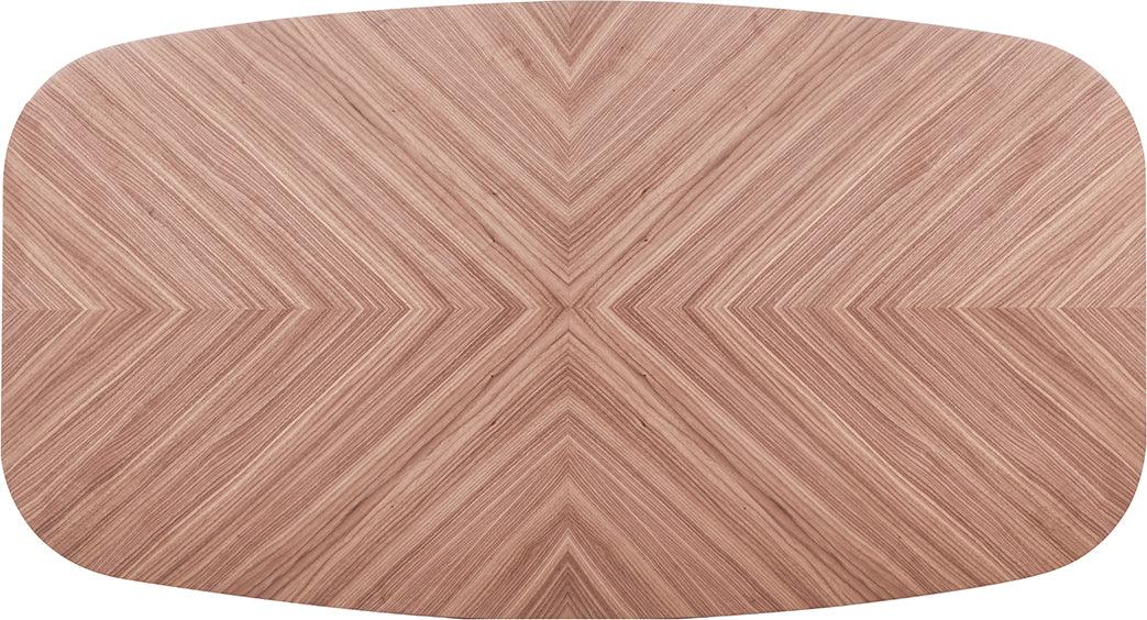 Euro Style Dining Tables - Malene 79" Dining Table Top in American Walnut with Matte Dark Gray Base