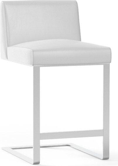 SUNPAN Barstools - Dean Counter Stool - Stainless Steel - Cantina White