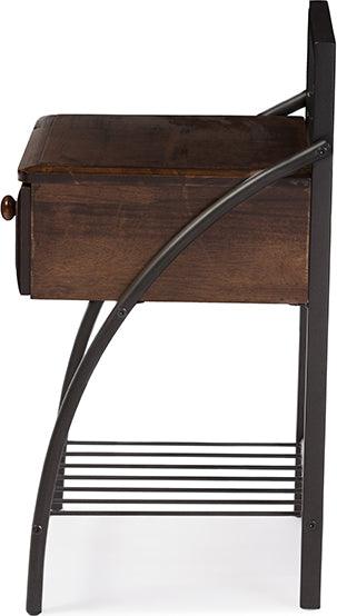 Wholesale Interiors Nightstands & Side Tables - Jevenci Vintage Industrial Black Finished Metal Nightstand