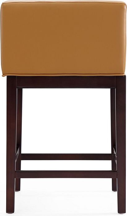 Manhattan Comfort Barstools - Kingsley 34 in. Camel and Dark Walnut Beech Wood Counter Height Bar Stool (Set of 3)