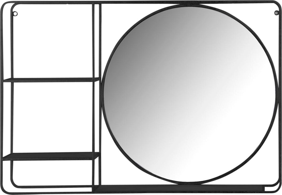 Sagebrook Home Wall Shelves & Ledges - Metal/Wood 30"Lwall Shelf With Mirror Black
