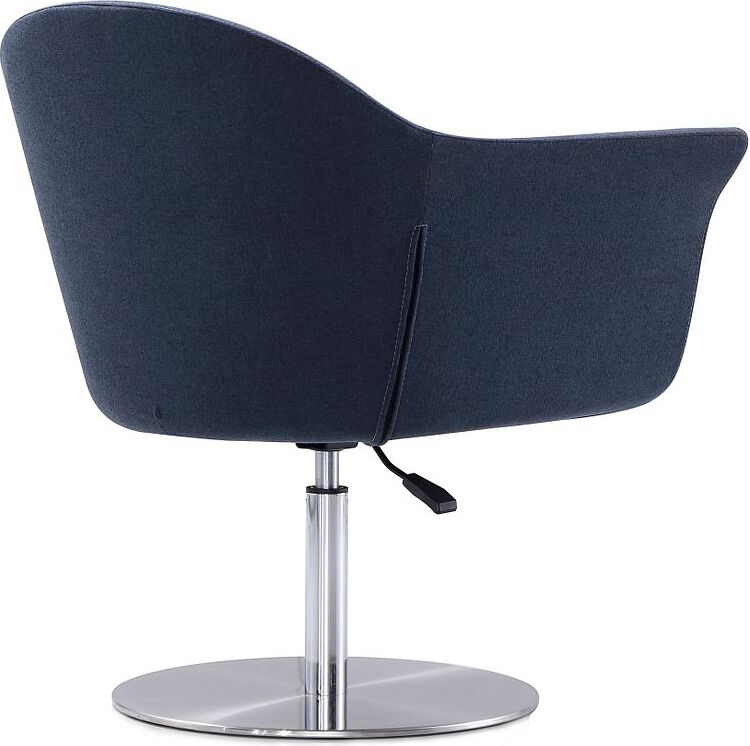 Manhattan Comfort Accent Chairs - Voyager Smokey Blue & Brushed Metal Woven Swivel Adjustable Accent Chair (Set of 2)