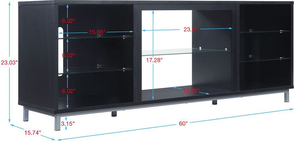 Manhattan Comfort TV & Media Units - Brighton 60" TV Stand in Onyx