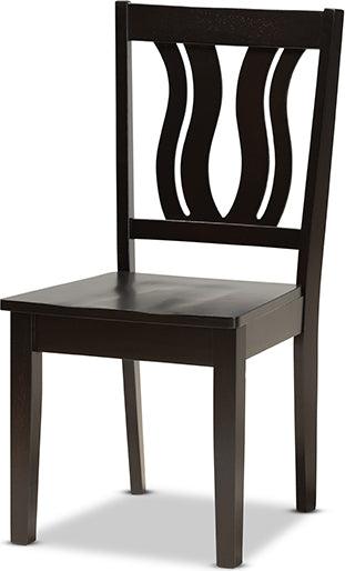 Wholesale Interiors Dining Sets - Noelia Contemporary Transitional Dark Brown Finished Wood 5-Piece Dining Set