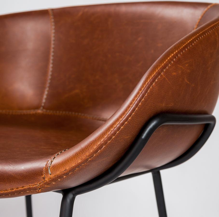 Euro Style Barstools - Zach-C Counter Stool in Dark Brown and Black Frame and Legs - Set of 2
