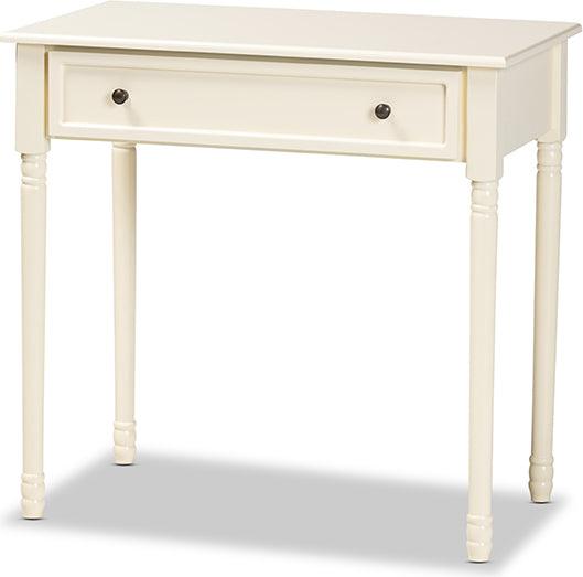 Wholesale Interiors Consoles - Mahler Classic and Traditional White Finished Wood 1-Drawer Console Table