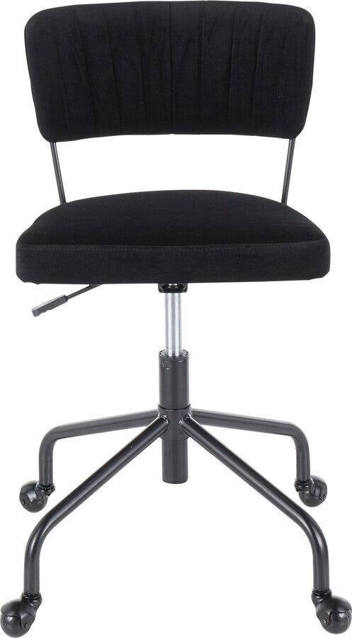 Lumisource Task Chairs - Tania Contemporary Task Chair in Black Metal and Black Velvet