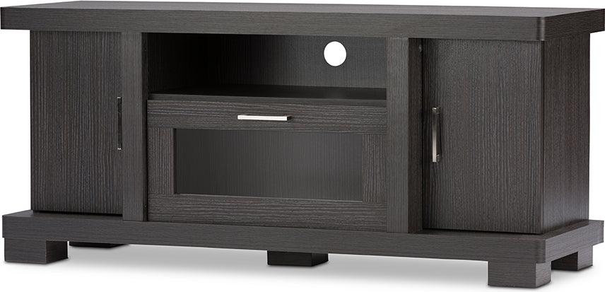 Wholesale Interiors TV & Media Units - Viveka 47-Inch Greyish Dark Brown Wood TV Cabinet with 2 Doors Gray & Dark Brown