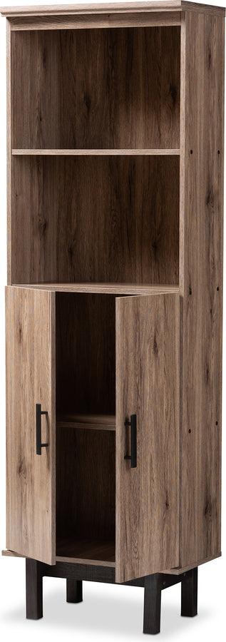 Wholesale Interiors Bookcases & Display Units - Arend Modern and Contemporary Two-Tone Oak and Ebony Wood 2-Door Bookcase