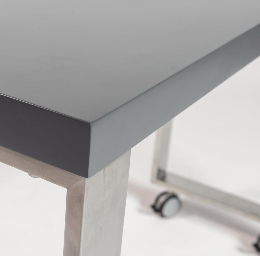 Euro Style Desks - Dillon 40" Side Return Desk Gray & Stainless Steel