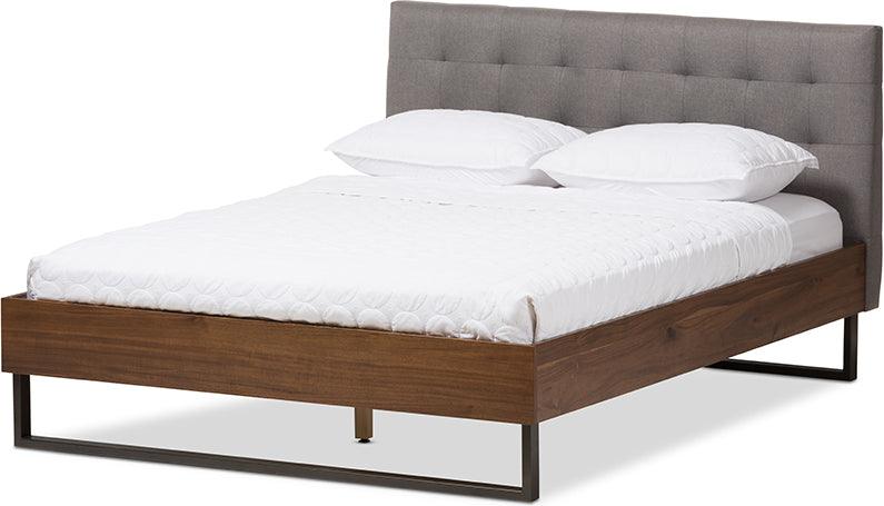 Wholesale Interiors Beds - Mitchell King Bed Gray/Walnut Brown