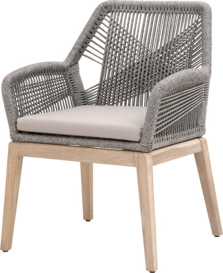 Essentials For Living Chairs - Loom Outdoor Arm Chair Platinum Gray Teak (Set of 2)