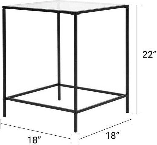 Euro Style Side & End Tables - Arvi 18" Side Table Clear & Black