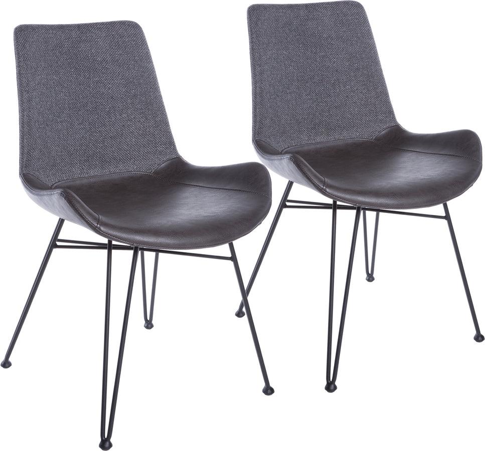 Euro Style Dining Chairs - Alisa Side Chair in Dark Gray - Set of 2