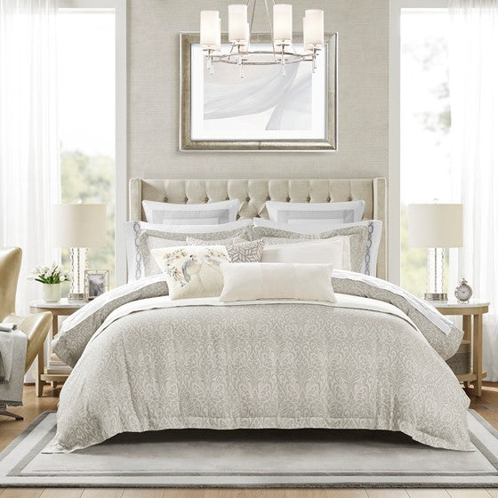 Olliix.com Duvet & Duvet Sets - 3 Piece Duvet Set Gray Full/Queen