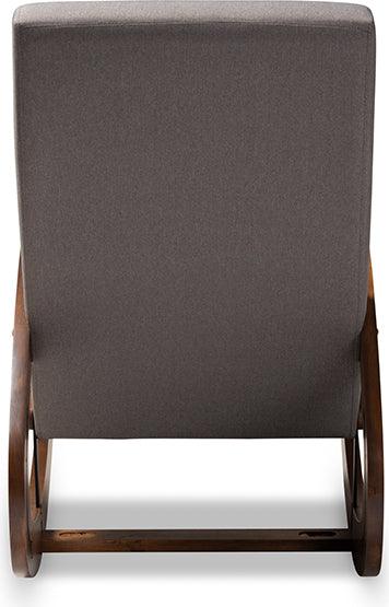 Wholesale Interiors Rocking Chairs - Kaira Modern And Contemporary Gray Fabric Upholstered And Walnut-Finished Wood Rocking Chair