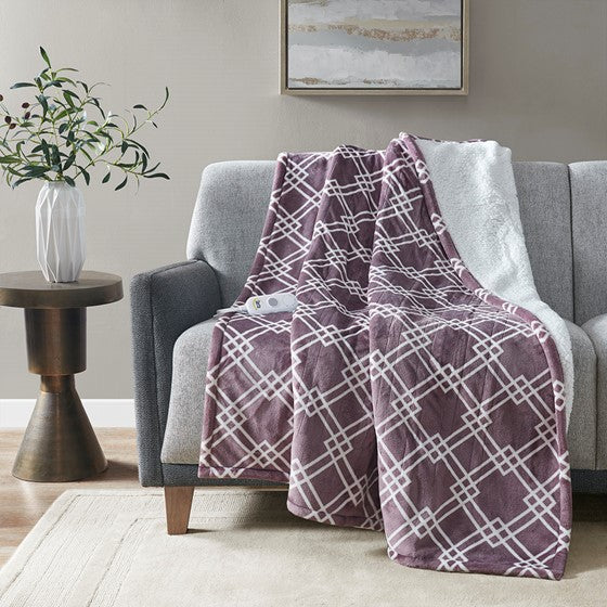 Olliix.com Heated Blankets - Heated Throw Plum