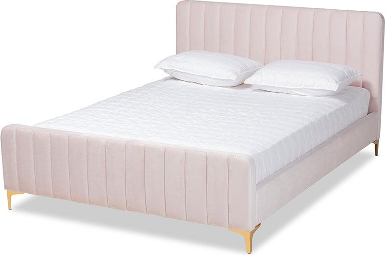 Wholesale Interiors Beds - Nami King Bed Light pink & Gold