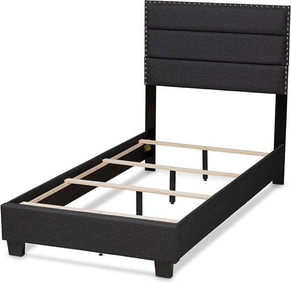 Wholesale Interiors Beds - Ansa Twin Bed Dark Gray & Black