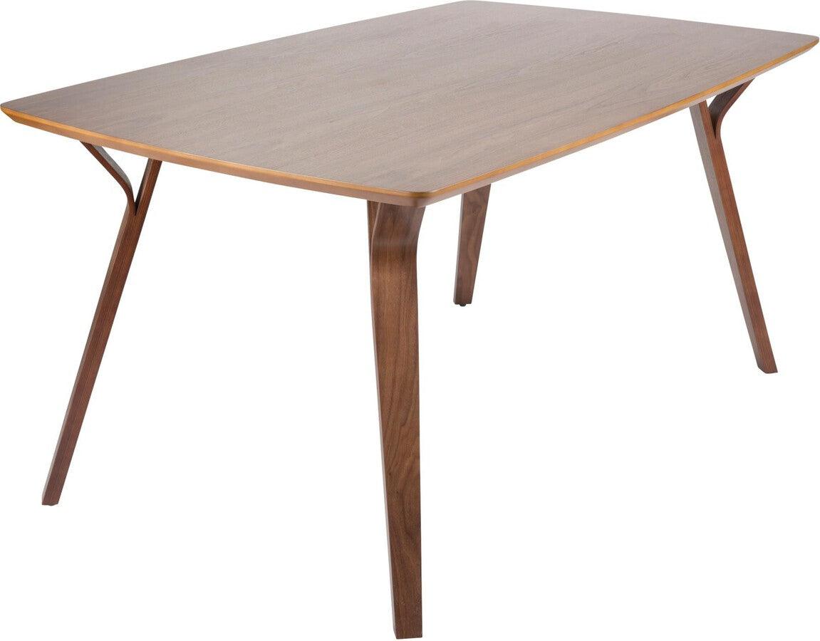 Lumisource Dining Tables - Folia Mid-Century Modern Dining Table in Walnut Wood