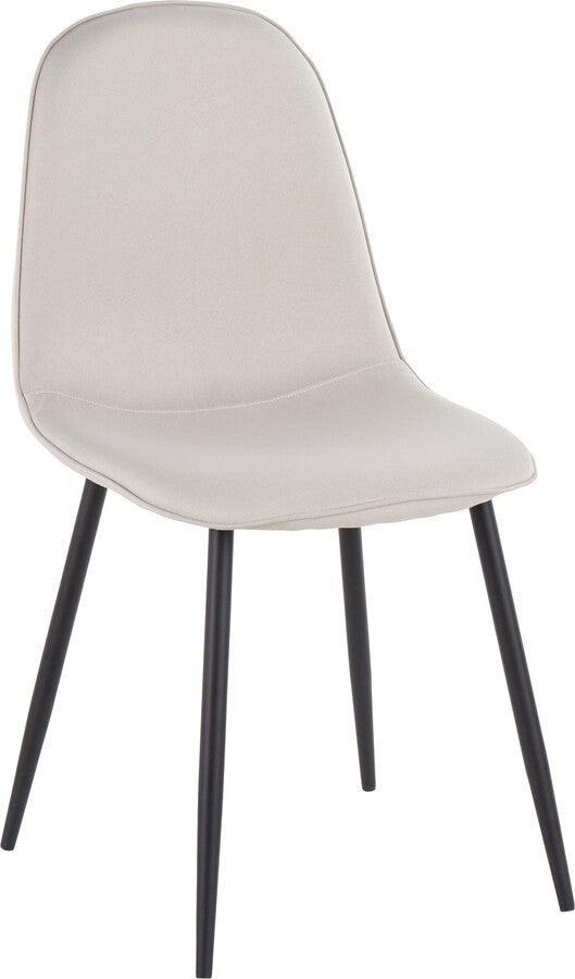 Lumisource Living Room Sets - Pebble Chair 35" Black Steel & Beige Fabric (Set of 2)