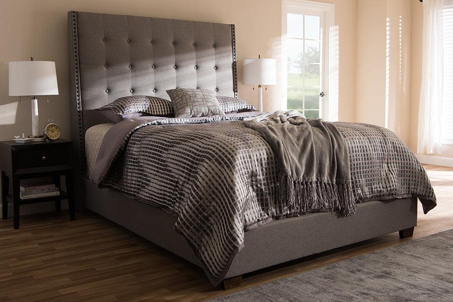 Wholesale Interiors Beds - Georgette Queen Bed Light Gray