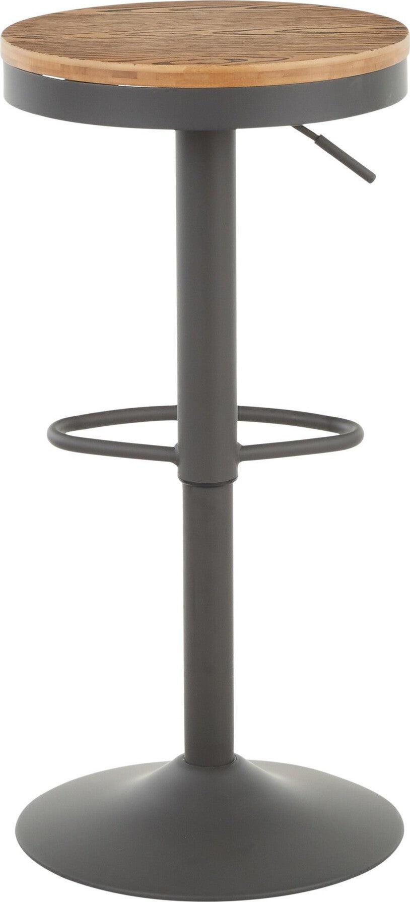 Lumisource Barstools - Dakota Barstool (Set of 2) Gray & Bamboo