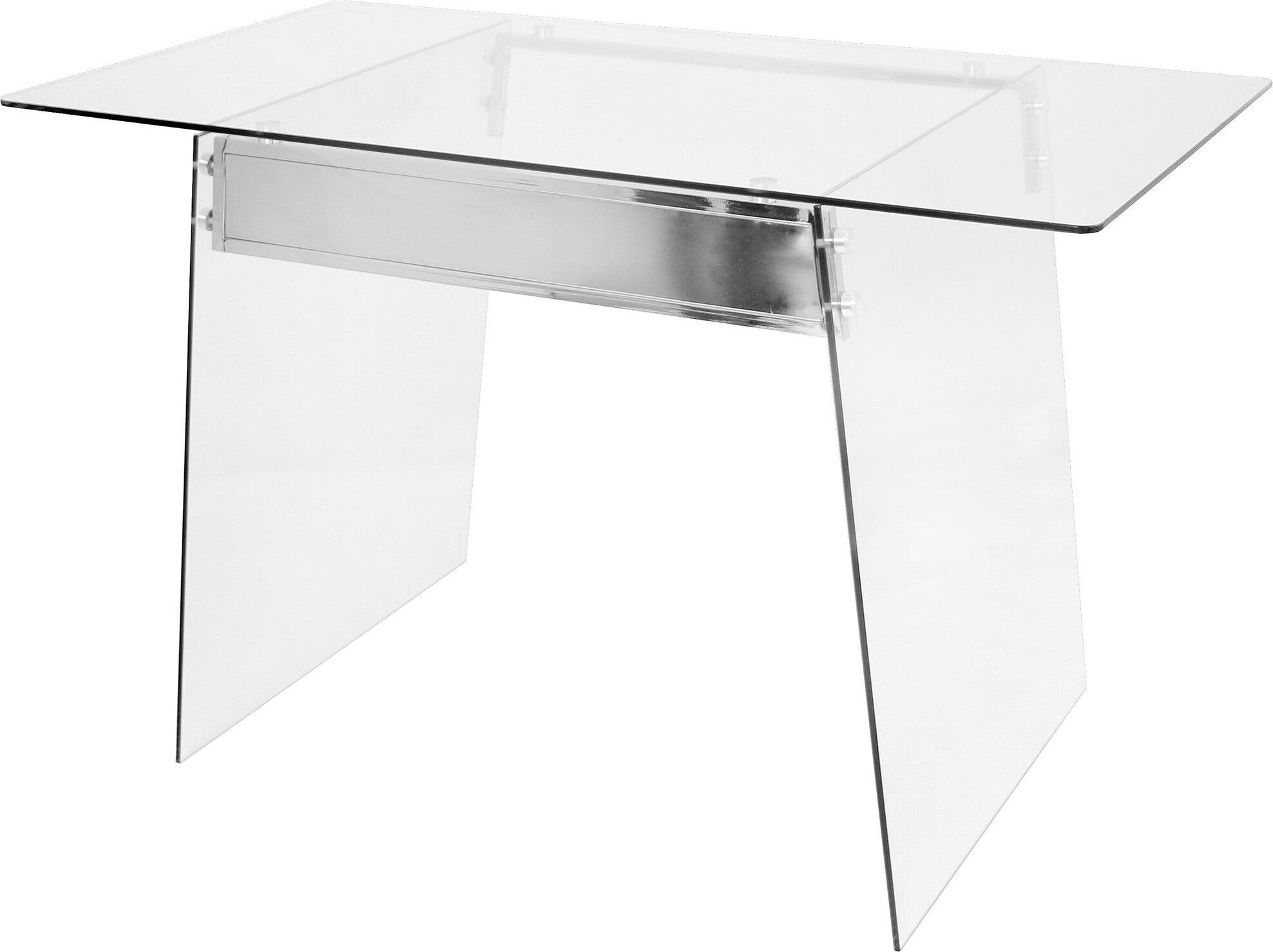 Lumisource Desks - Glacier Office Desk Clear & Chrome