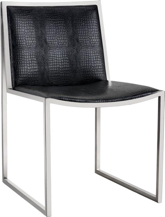 SUNPAN Dining Chairs - Blair Dining Chair - Stainless Steel - Black Croc (Set of 2)