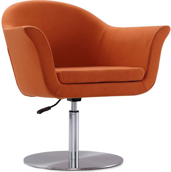 Manhattan Comfort Accent Chairs - Voyager Orange and Brushed Metal Woven Swivel Adjustable Accent Chair