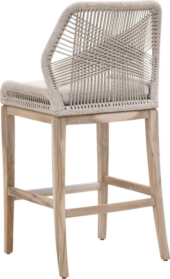 Essentials For Living Outdoor Barstools - Loom Outdoor Barstool Taupe White Gray Teak