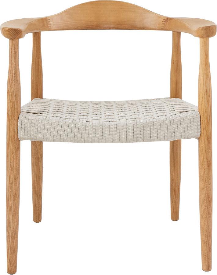 Euro Style Dining Chairs - Hannu Armchair in Natural with White Seat Rope