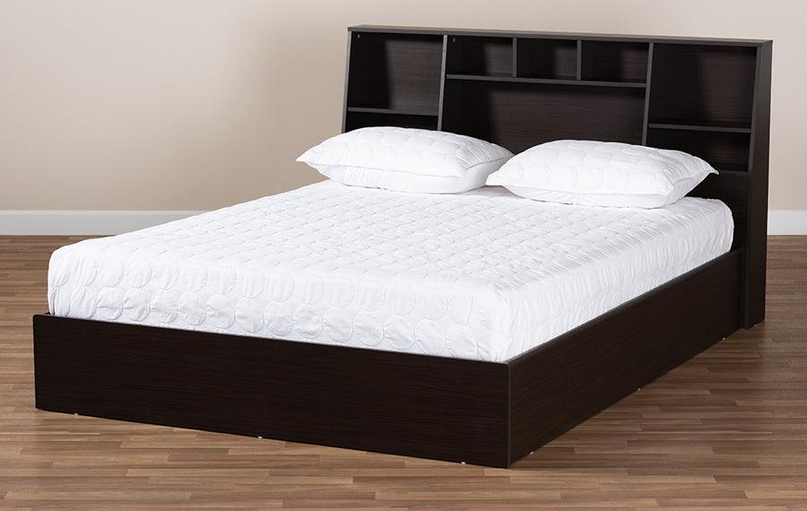 Wholesale Interiors Beds - Geoffrey Queen Storage Bed Dark brown