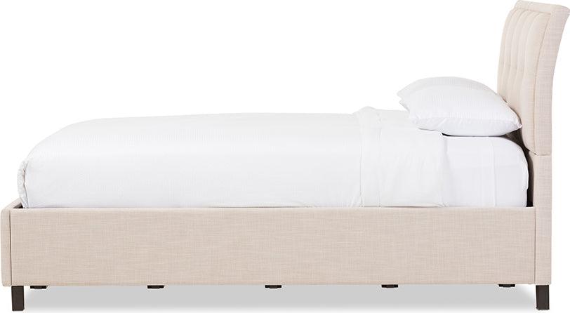 Wholesale Interiors Beds - Lea Queen Bed with Storage Beige