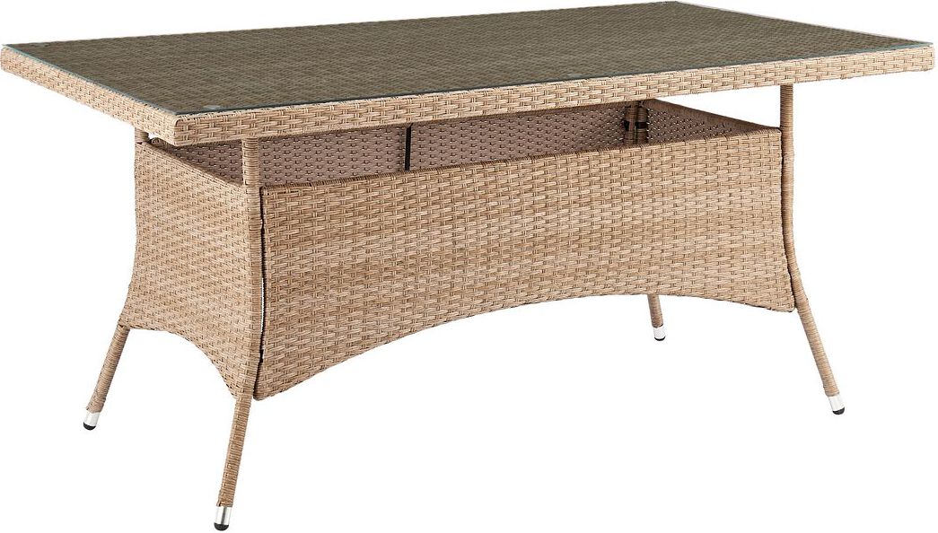 Manhattan Comfort Outdoor Dining Tables - Genoa Patio Dining Table in Nature Tan Weave