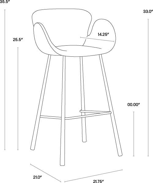 SUNPAN Barstools - Waldo Barstool - Nightfall Black / November Grey