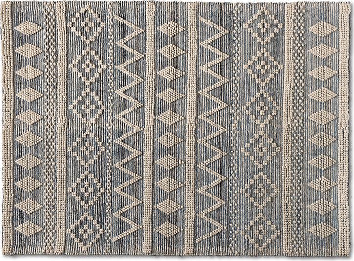 Wholesale Interiors Indoor Rugs - Callum Modern and Contemporary Ivory and Blue Handwoven Wool Blend Area Rug