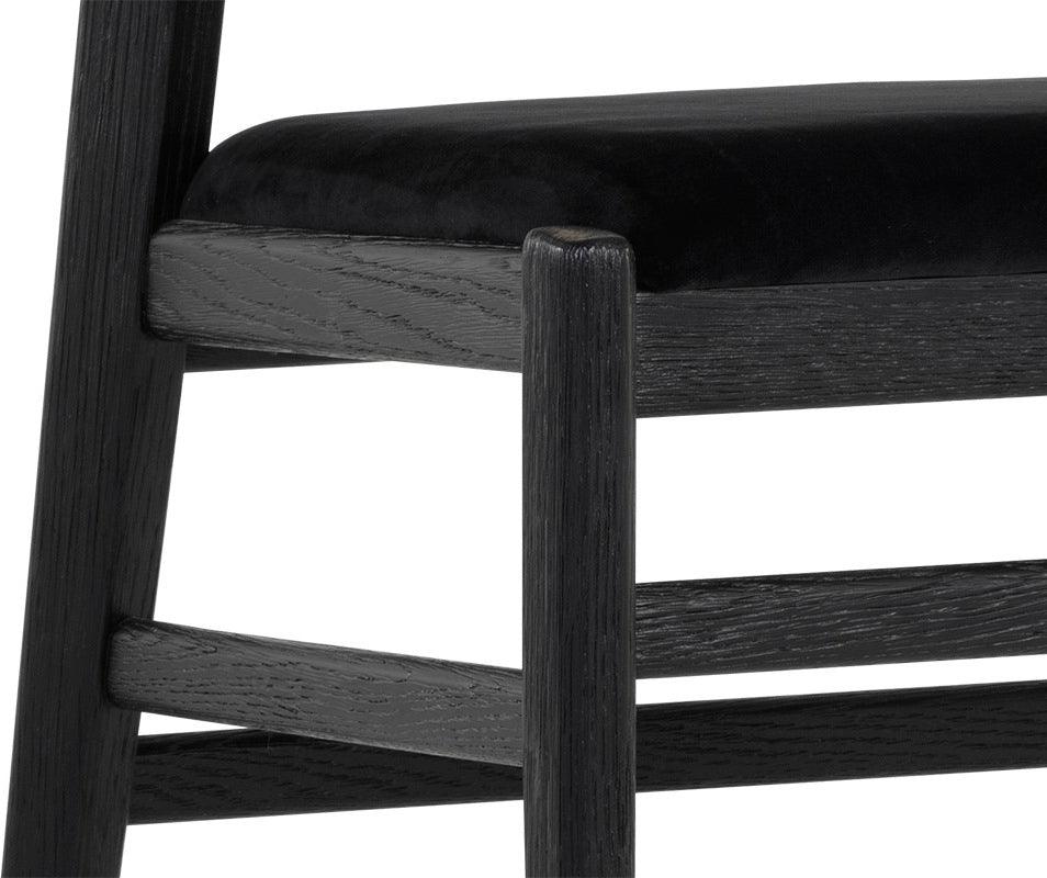 SUNPAN Dining Chairs - Annex Dining Chair - Black - Velvet Black (Set of 2)