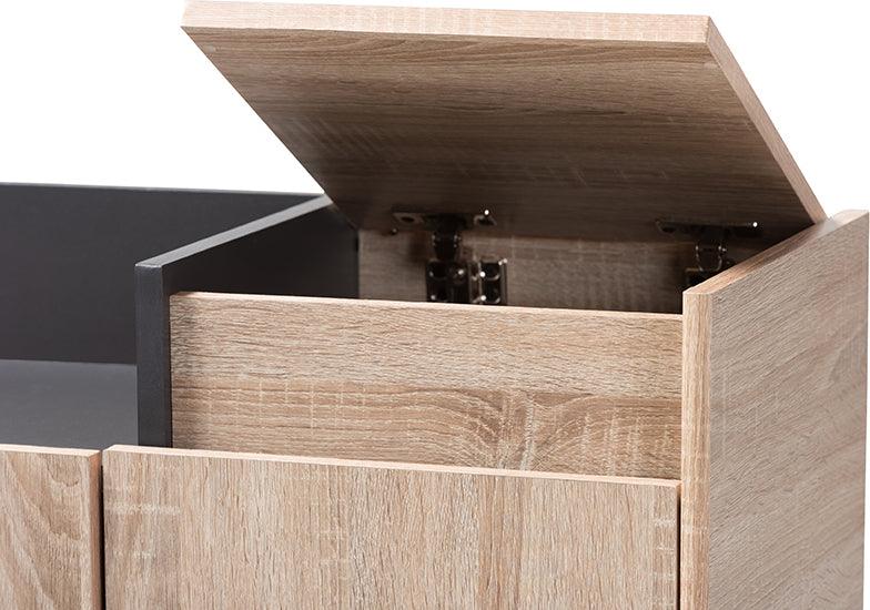 Wholesale Interiors Shoe Storage - Fella Oak Brown & Dark Gray Entryway Shoe Cabinet