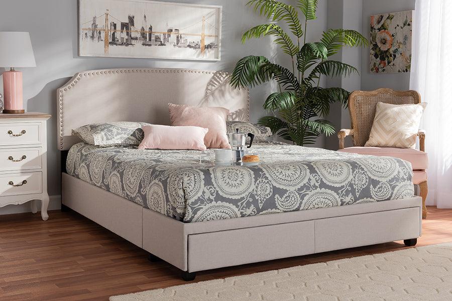Wholesale Interiors Beds - Larese King Storage Bed Beige & Black