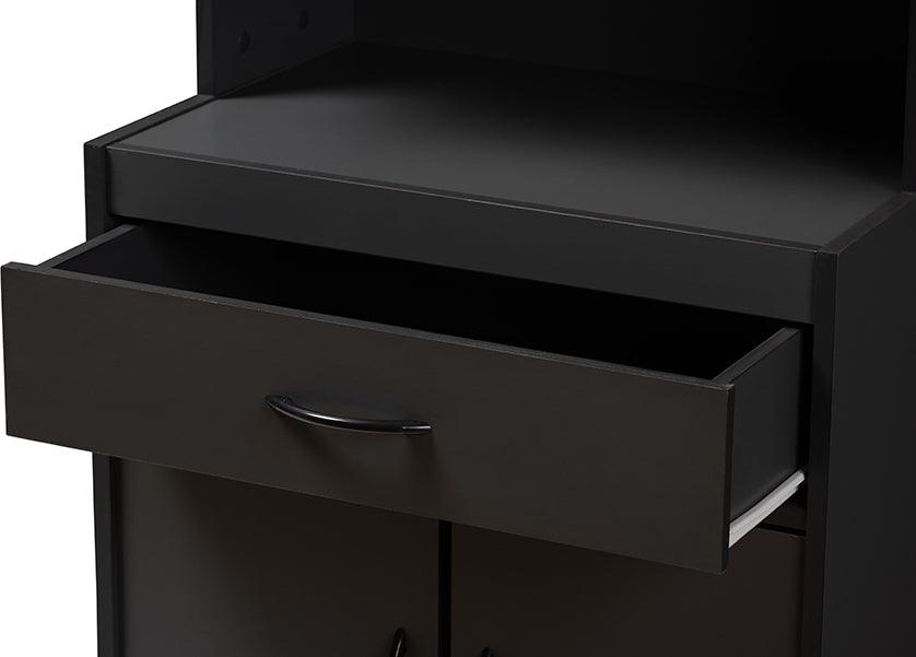 Wholesale Interiors Kitchen Storage & Organization - Tannis Modern and Contemporary Dark Grey Finished Kitchen Cabinet