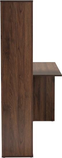 Wholesale Interiors Desks - Rowan Modern Two-Tone White and Walnut Brown Finished Wood Storage Computer Desk with Shelves