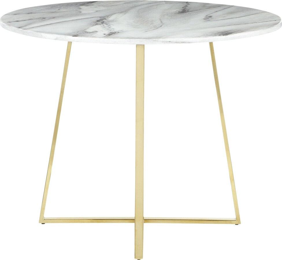 Lumisource Dining Tables - Cosmo Contemporary/Glam Dining Table in Gold Metal and White Marble Top