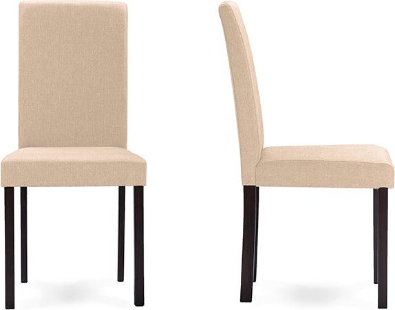 Wholesale Interiors Dining Chairs - Andrew Contemporary Espresso Wood Beige Fabric Dining Chair (Set of 4)