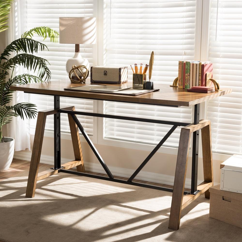 Wholesale Interiors Desks - Nico Adjustable Height Work Table Distressed Ash